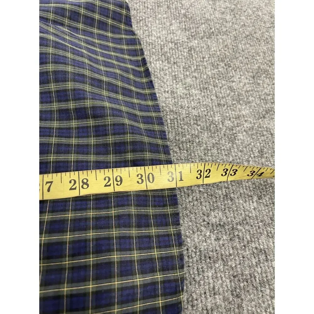 Polo Ralph Lauren Shirt Mens Large Blue Plaid Button Up Green Checks N3